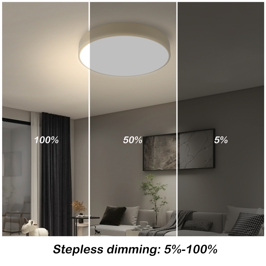 Brilagi - LED Dimmerbar taklampan POOL LED/36W/230V 3000-6000K Ø 30 cm beige + fjärrkontroll