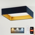 Brilagi - LED-dimmerbar taklampa VELVET SQUARE SMART LED/36W/230V 60x60 cm 2700-6500K Wi-Fi Tuya + fjärrkontroll mörkblå