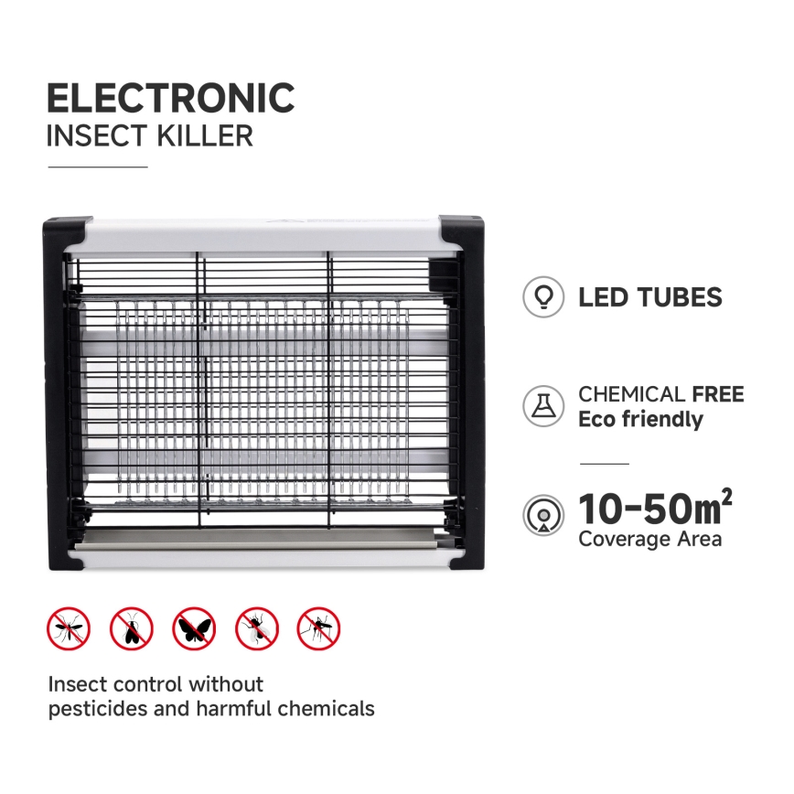 Brilagi - LED elektrisk insektsfälla UV 2xLED/4W/230V 50 m2