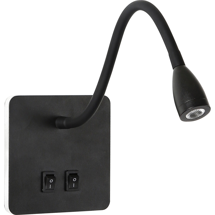 Brilagi - LED Flexibel vägglampa MAYA Double LED/4W/230V + LED/3W svart