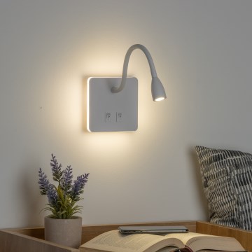 Brilagi - LED Flexibel vägglampa MAYA Double LED/4W/230V + LED/3W vit