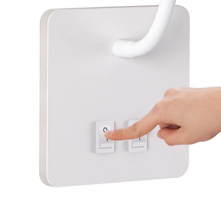 Brilagi - LED Flexibel vägglampa MAYA Double LED/4W/230V + LED/3W vit