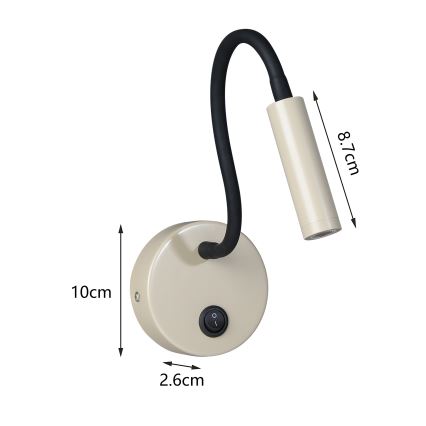 Brilagi - LED Flexibel vägglampa MAYA LED/3W/230V 4000K beige