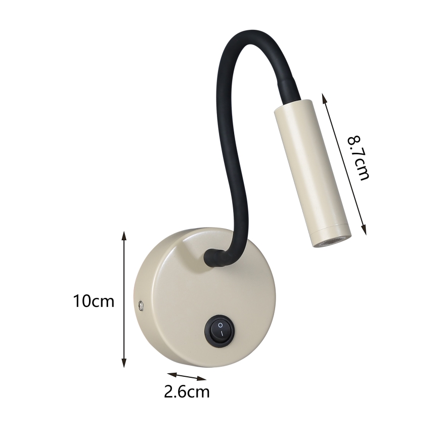 Brilagi - LED Flexibel vägglampa MAYA LED/3W/230V 4000K beige