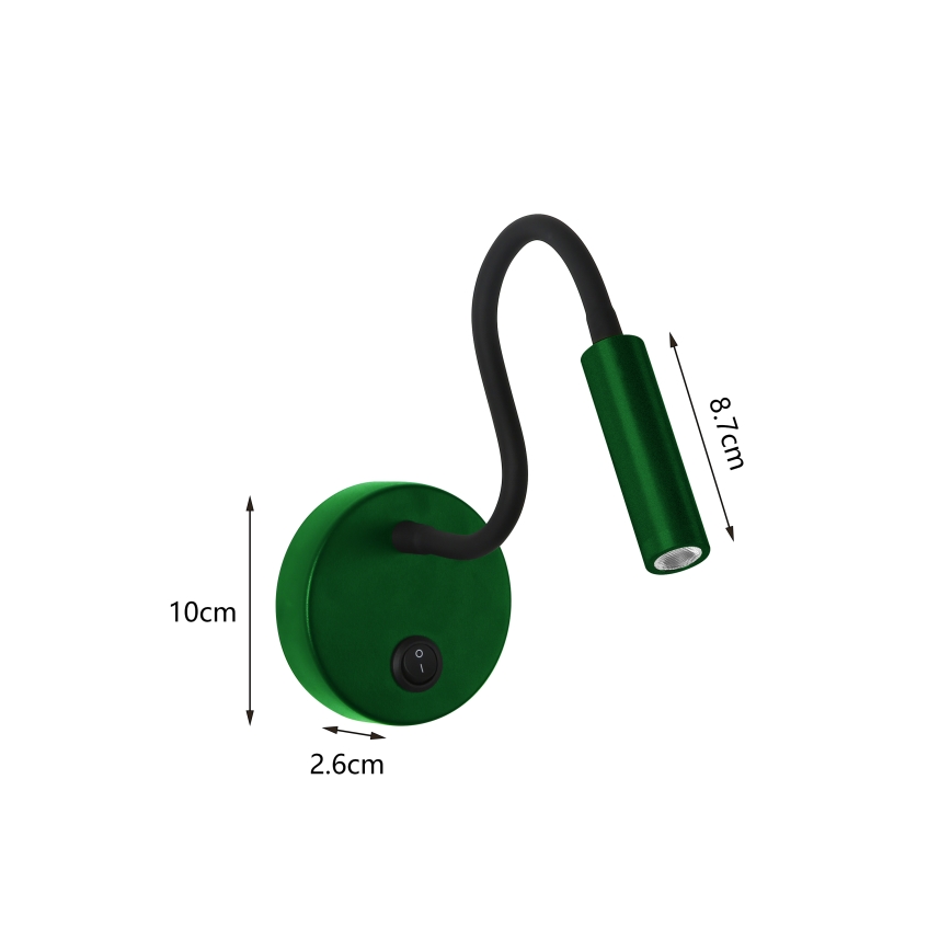 Brilagi - LED Flexibel vägglampa MAYA LED/3W/230V 4000K grön