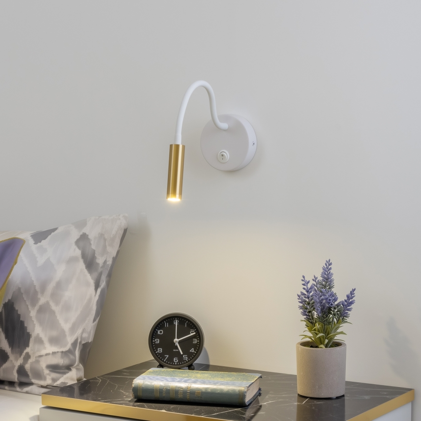 Brilagi - LED Flexibel vägglampa MAYA LED/3W/230V 4000K vit/guld