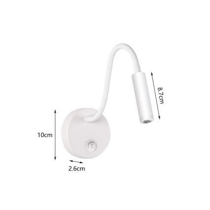 Brilagi - LED Flexibel vägglampa MAYA LED/3W/230V 4000K vit