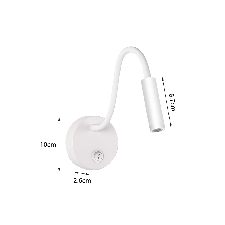 Brilagi - LED Flexibel vägglampa MAYA LED/3W/230V 4000K vit