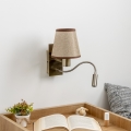 Brilagi - LED Flexibel vägglampa NUBILA 1xE27/25W/230V + LED/3W mässing/brun