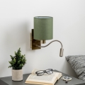 Brilagi - LED Flexibel vägglampa NUBILA 1xE27/25W/230V + LED/3W mässing/grön