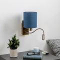 Brilagi - LED Flexibel vägglampa NUBILA 1xE27/25W/230V+ LED/3W mässing/mörkblå