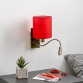 Brilagi - LED Flexibel vägglampa NUBILA 1xE27/25W/230V + LED/3W mässing/röd