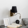 Brilagi - LED Flexibel vägglampa NUBILA 1xE27/25W/230V + LED/3W mässing/svart