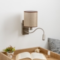 Brilagi - LED Flexibel vägglampa NUBILA 1xE27/25W/230V + LED/3W matt krom/brun