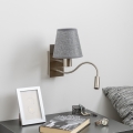 Brilagi - LED Flexibel vägglampa NUBILA 1xE27/25W/230V + LED/3W matt krom/grå