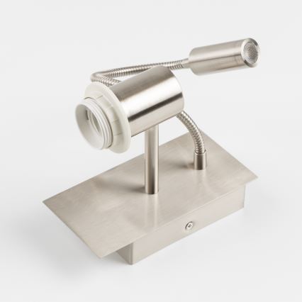 Brilagi - LED Flexibel vägglampa NUBILA 1xE27/25W/230V + LED/3W matt krom