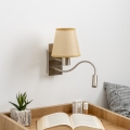 Brilagi - LED Flexibel vägglampa NUBILA 1xE27/25W/230V + LED/3W matt krom/ljusbrun