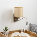 Brilagi - LED Flexibel vägglampa NUBILA 1xE27/25W/230V + LED/3W matt krom/ljusbrun