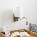 Brilagi - LED Flexibel vägglampa NUBILA 1xE27/25W/230V + LED/3W matt krom/vit