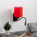 Brilagi - LED Flexibel vägglampa NUBILA 1xE27/25W/230V + LED/3W svart/röd
