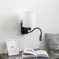 Brilagi - LED Flexibel vägglampa NUBILA 1xE27/25W/230V + LED/3W svart/vit