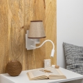 Brilagi - LED Flexibel vägglampa NUBILA 1xE27/25W/230V + LED/3W vit/brun