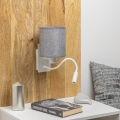 Brilagi - LED Flexibel vägglampa NUBILA 1xE27/25W/230V + LED/3W vit/grå
