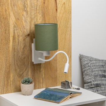 Brilagi - LED Flexibel vägglampa NUBILA 1xE27/25W/230V + LED/3W vit/grön