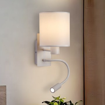 Brilagi - LED Flexibel vägglampa NUBILA 1xE27/25W/230V + LED/3W vit