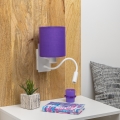 Brilagi - LED Flexibel vägglampa NUBILA 1xE27/25W/230V + LED/3W vit/lila