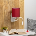 Brilagi - LED Flexibel vägglampa NUBILA 1xE27/25W/230V + LED/3W vit/pompejansk röd