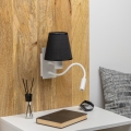 Brilagi - LED Flexibel vägglampa NUBILA 1xE27/25W/230V + LED/3W vit/svart