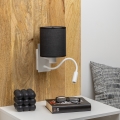Brilagi - LED Flexibel vägglampa NUBILA 1xE27/25W/230V + LED/3W vit/svart