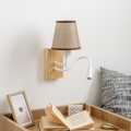 Brilagi - LED Flexibel vägglampa NUBILA WOOD 1xE27/25W/230V + LED/3W ek/brun