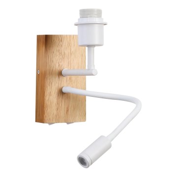 Brilagi - LED Flexibel vägglampa NUBILA WOOD 1xE27/25W/230V + LED/3W ek/vit