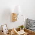 Brilagi - LED Flexibel vägglampa NUBILA WOOD 1xE27/25W/230V + LED/3W ek/vit