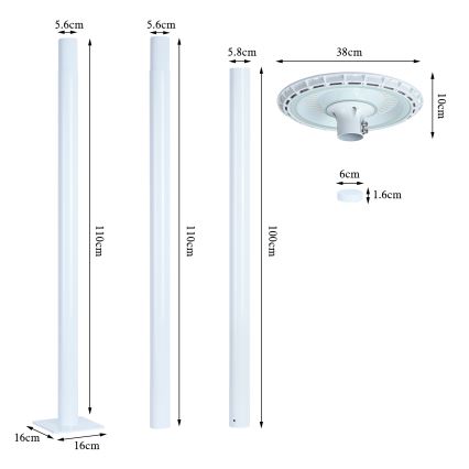 Brilagi - LED gatulampa URBANSPARK LED/120W/230V vit IP65