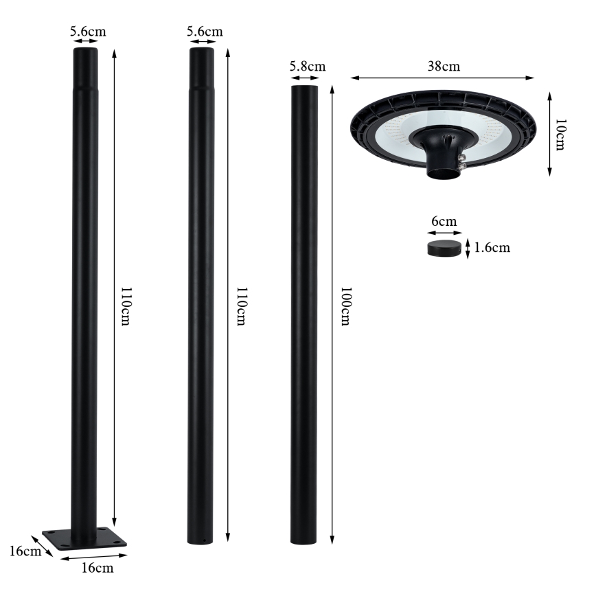 Brilagi - LED gatulampa URBANSPARK LED/60W/230V svart IP65