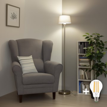 Brilagi - LED-golvlampa CERIA 1x E27/40W/230V, Ø 25 cm, grå/matt krom