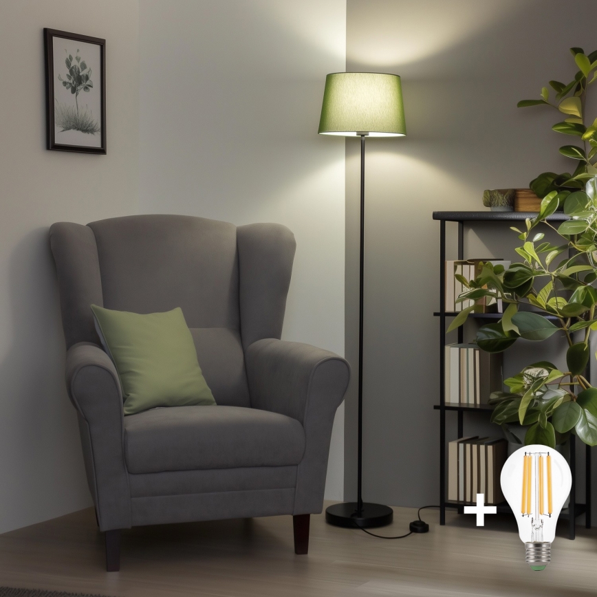 Brilagi - LED-golvlampa CERIA 1xE27/40W/230V Ø 30 cm grön/svart