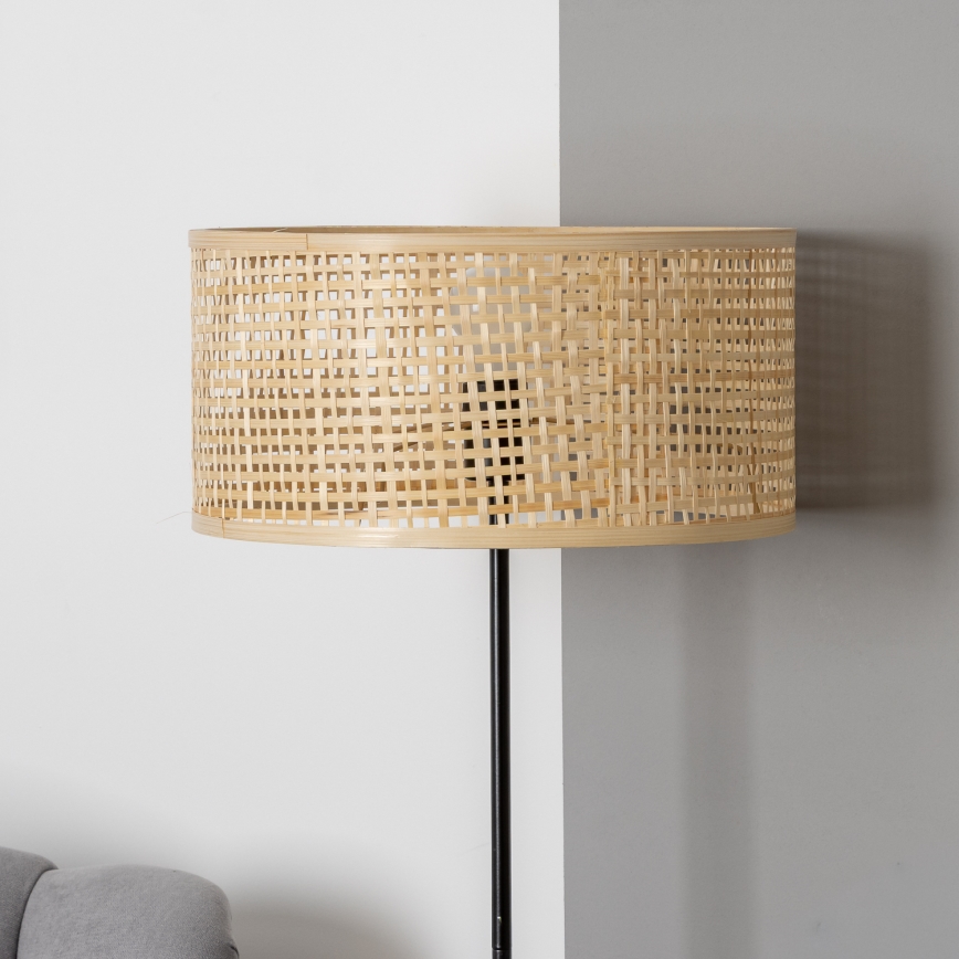 Brilagi - LED Golvlampa CERIA 1xE27/40W/230V Ø 40 cm bambu/svart