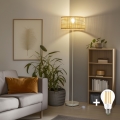 Brilagi - LED-golvlampa CERIA 1xE27/40W/230V Ø 40 cm bambu/vit