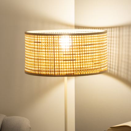 Brilagi - LED-golvlampa CERIA 1xE27/40W/230V Ø 40 cm bambu/vit