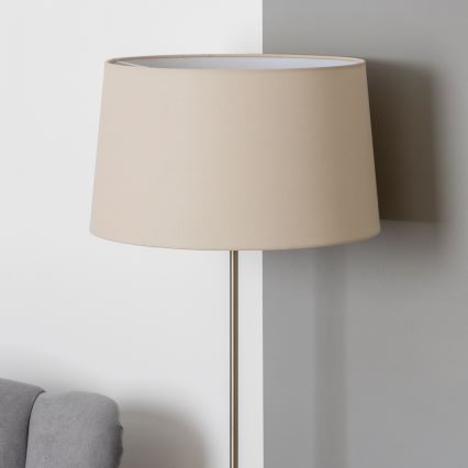 Brilagi - LED golvlampa CERIA 1xE27/40W/230V Ø 45 cm beige/mattkrom