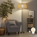Brilagi - LED-golvlampa CERIA 1xE27/40W/230V Ø 50 cm beige/matt krom