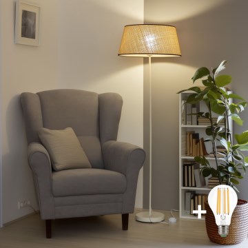 Brilagi - LED-golvlampa CERIA 1xE27/40W/230V Ø 50 cm beige/vit