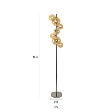 Brilagi - LED golvlampa MILLA 7xG9/3W/230V skinande krom/guld