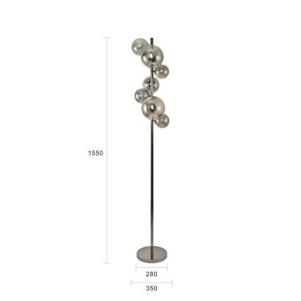 Brilagi - LED golvlampa MILLA 7xG9/3W/230V skinande krom/rökig