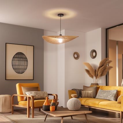 Brilagi - LED-hänglampa på kabel CERIA BOHO 1xE27/40W/230V Ø 80 cm raffia