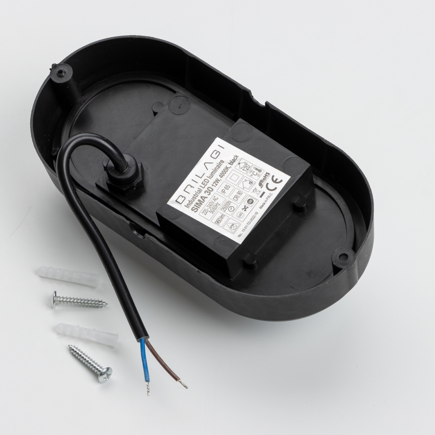 Brilagi - LED Heavy-duty belysning TakIMA LED/12W/230V IP65 svart
